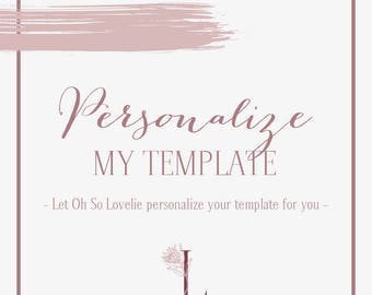 Personalize my Template | Wedding Suite Customization