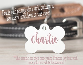 Rose Gold Pet Id Tag - Pet Tags - Custom Dog Tag - Custom Pet Id - Cat Tag - Tag for Dog Collar - Personalized Pet Tag - Dog Id tag - Pet ID