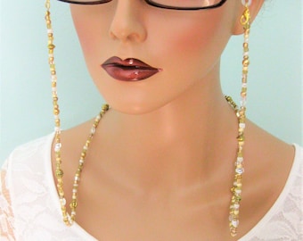 Gold Eyeglass Chain, Eyeglass Chain, Beaded Necklaces, Eyeglass Chains, Glasses Chain, Eyeglass Holder, Beaded Eyeglass Chain, EH039