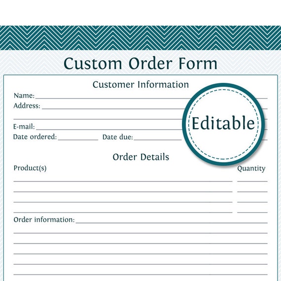 Custom Order Form Fillable Business Planner Printable 43 Sheet Examples Pdf Word Examples