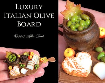 Rustic Tuscan Olive Pot Display - Fine Artisan Pottery - Artisan fully Handmade Miniature in 12th scale. From After Dark miniatures.
