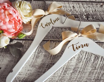 Personalized Wedding Hangers - Wedding Dress Hanger - Bridesmaid Gift
