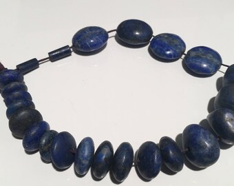 Lapis beads.....100% Afghanistan Lapis Lazuli Stone....Blue Lapis Bead Strand...Beads...