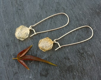 Citrine earrings, November gift, November birthstone, November birthday, yellow earrings, long earrings, gemstone earrings, gemstone jewelry