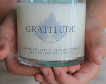 Hostess Gift, Thank You Gifts For Women, Appreciation Gifts For Employee, Thank You Candle, 8 Oz Soy Candle Handmade With Personalized Card