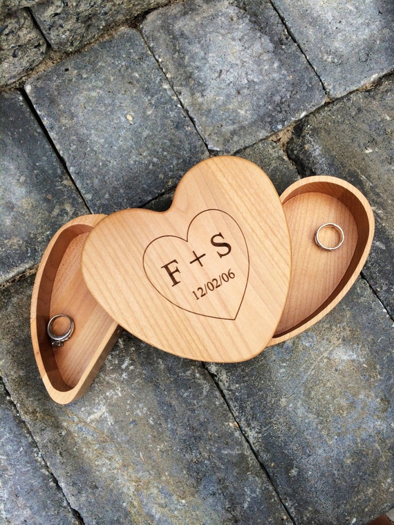 personalized heart keepsake box ring bearer alternative