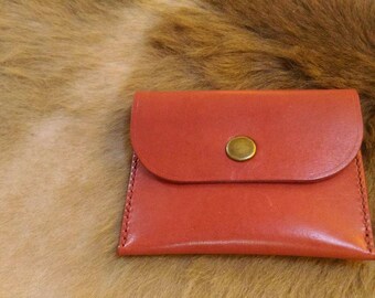 Leather pale pink envelope headphone / coin bag