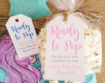 Baby Shower Favor Kits, Baby Shower Tags Bags and Twine, Ready to Pop Kits, Baby Girl Shower Baby Boy Shower Gift Tag, Thank you Tags Kits