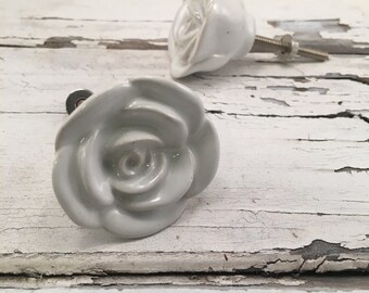 Knobs, Decorative Rose Drawer Knob, Instant Furniture Upgrade Ceramic Drawer Pulls, Home Improvement Cabinet Supplies