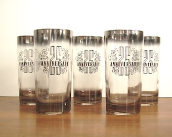 Silver Ombre Glasses, Barware, 25th Anniversary, Mad Men Style