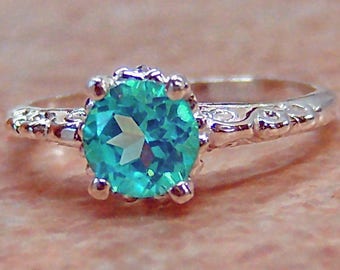 Paraiba Blue Topaz, Sterling Silver Filigree Ring, Cavalier Creations