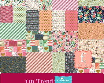 On Trend Jenn Allyson - 5 inch Stacker Charm Pack COMPLETE Bundle (21 Piece) Riley Blake Fabrics