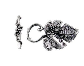 Vine Leaf silver toggle clasp