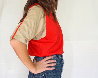 VINTAGE 80s sport t-shirt//cotton//no used