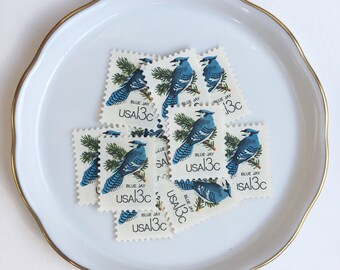10 Unused Vintage Postage Stamps US // CAPEX, blue jay // 1978 // 13 cents