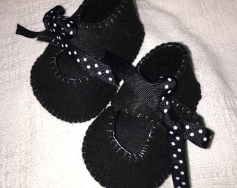 Hand sewn, felt Baby Booties