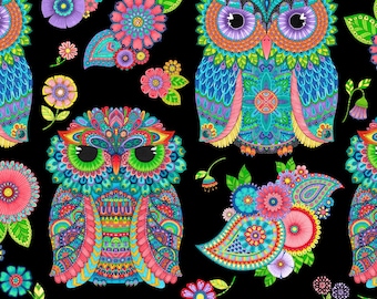 Large Owls and Coordinating Cotton Fabric