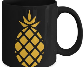 Yellow pineapple - coffee / hot chocolate / tea mug - 11 oz ceramic cup
