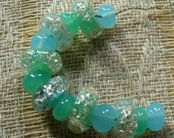 Lampwork Glass Beads by Catalinaglass SRA Cool Splash of Water