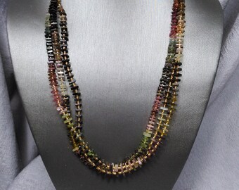 Watermelon Tourmaline with 14K Gold Chain and clasp