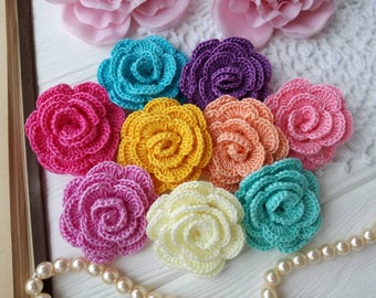 Crochet roses 9(pcs)