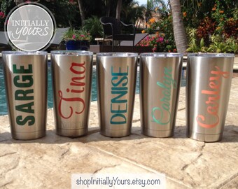 Personalized Decal for Yeti, Custom Name Vinyl Stickers for Yeti Tumbler, 20oz Yeti Rambler Decal, Yeti Cup Decal, DECAL ONLY