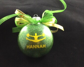 Cheerleader Glitter Christmas Ornament