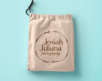 Custom logo printed merchandise bags muslin drawstring pouch custom bags custom gift bags flat merchandise bag inexpensive wedding favor bag