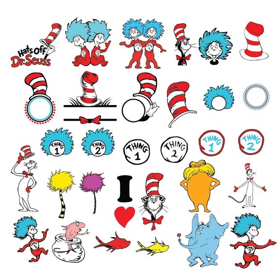 Download Dr Seuss svg,Cat in the Hat svg,Dr Seuss clipart, Invitation, Thing 1,Thing 2, Eps,Dxf,Svg,Png ...