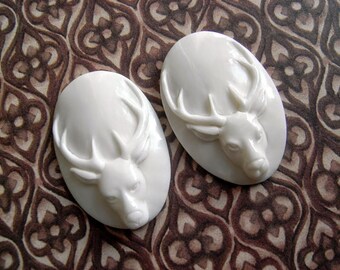 The Stag Carved Bone Cabochon 40mm 1pc only