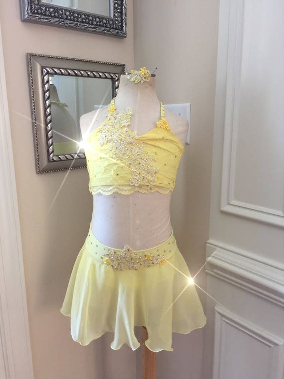 Items similar to 2 Piece Custom Lyrical Dance Costume-----Sunshine ...