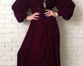 Purple Velvet 1940s Dress