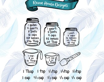 Download Measurements SVG Kitchen Conversion SVG Measuring Cups