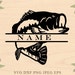 Bass fish svg fish monogram svg Fishing svg files for silhouette svg files for Cricut downloads Cricut files Animal monogram see svg DXF Eps