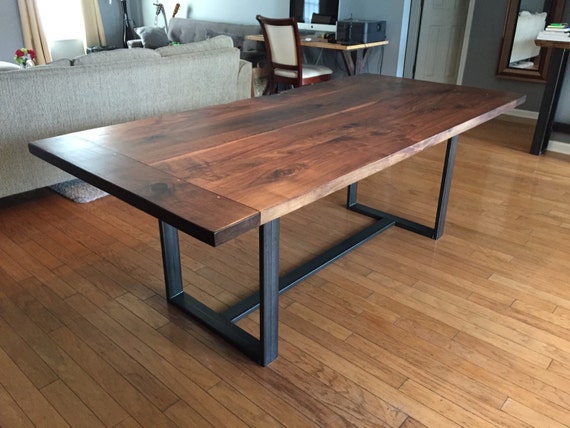 Solid Walnut Dining Table with Breadboard Ends