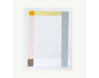 Modern, minimal abstract original art. Geometric screenprint by Emma Lawrenson