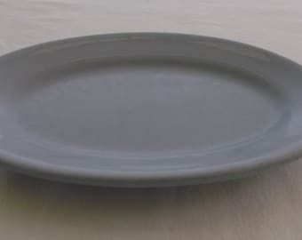 Vintage Platter, Small Oval China Platter, Blue China, Buffalo China Restaurantware