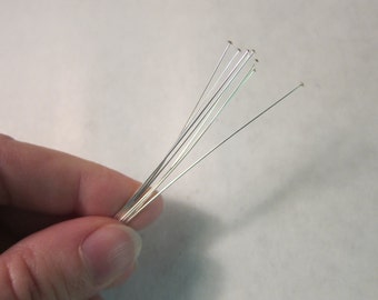 3" (75mm) x 24 gauge, Sterling Silver Head Pins - Available in 6, 10 & 20 Headpin Pkgs and also in Larger Pkgs