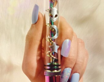 GLASS BLUNT -Rainbow Titanium celestial pipe, alien smoking pipe, smoking bowl, sneak a toke, galaxy, psychedelic, nebula, space