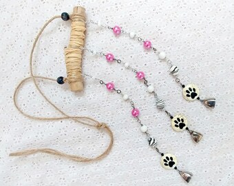 Zen Paw Print Mobile - Suncatcher - windchime - bell - tranquility - sun catcher - wind chime - wirewrap - silver bell