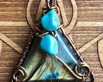 Labradorite & Turquoise Pendant
