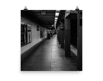 Black And White New York City Subway Photo paper poster
