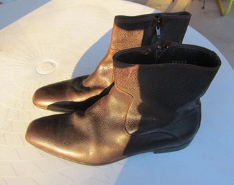 Men's Vintage Italian Brown Leather Ankle Boots Size 7