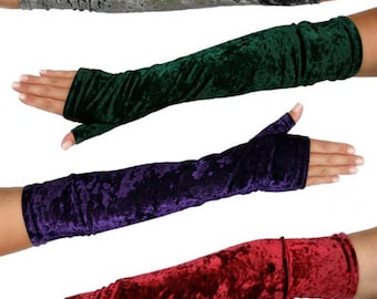 Long Velvet Gloves, wide choice of colours