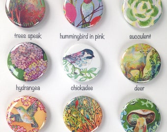 Nature Art Magnets, choose from 9 designs, 1.25 in, by Jenlo
