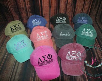 Sorority Hat, Embroidered Adams Hat, Monogrammed Hat, Fraternity Hats, Personalized Hat, Custom Hat, Unstructured Hat, Monogram Gift