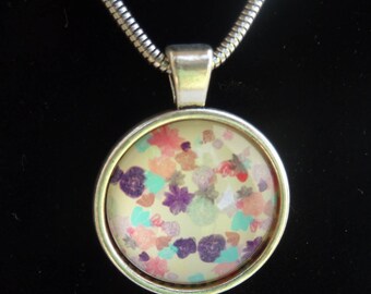 Soft pastel tone coloured pendent necklace
