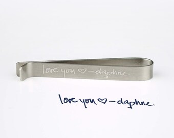 Father's Day Gift from Daughter Personalized Tie Clip LONG Tie Bar Engraved Tie Clip Engraved Accessorie Groomsmen gift for him Gift for Dad