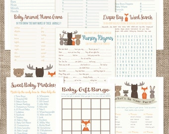 Baby Shower Games, Mega Pack! Woodland Animals