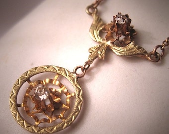 Antique Victorian Diamond Necklace Gold Edwardian c.1900